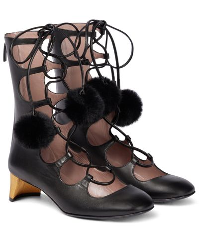 Gucci 2015 Re-edition Lace-up Leather Ankle Boots - Black