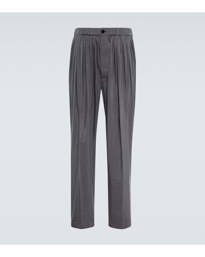 Lemaire Tapered Silk-blend Trousers - Grey
