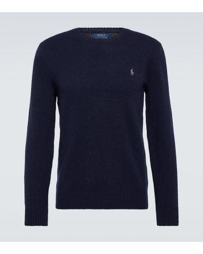 Polo Ralph Lauren Pullover in lana e cashmere con logo - Blu