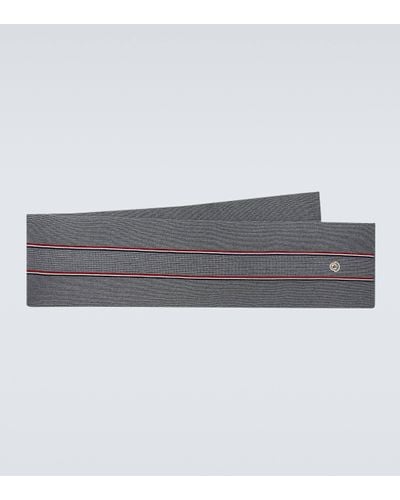 Moncler Ribbed-knit Wool Scarf - Grey