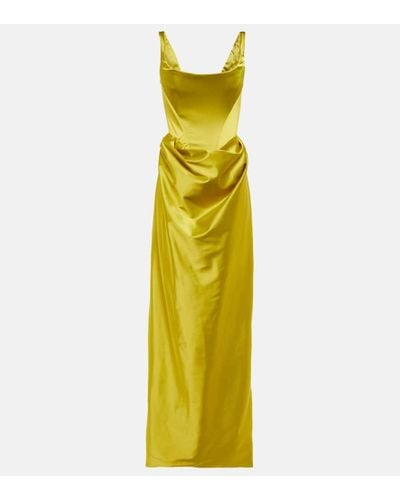 Vivienne Westwood Robe aus Satin - Gelb