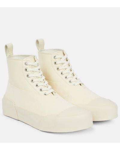 Jil Sander Leather High-top Trainers - Natural