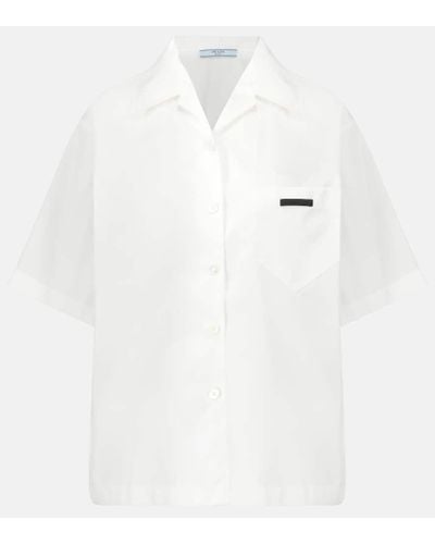 Prada Hemd aus Re-Nylon - Weiß
