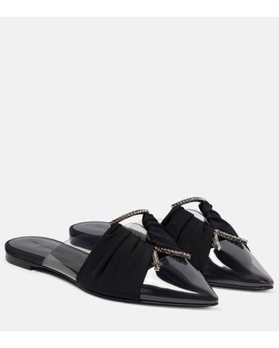 Nensi Dojaka Crystal-embellished Flat Pvc Slippers - Black