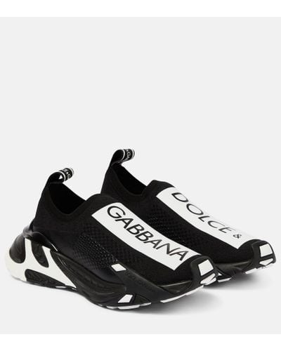 Dolce & Gabbana Logo Knit Sneaker - Black