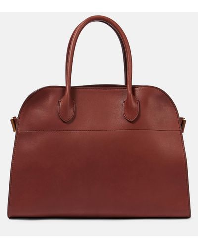 The Row Soft Margaux 12 Leather Tote Bag - Red