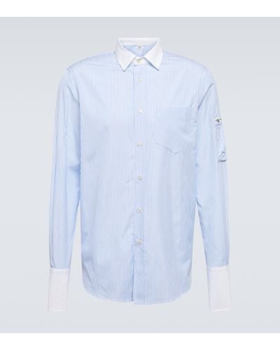 Winnie New York Striped Cotton Poplin Shirt - Blue