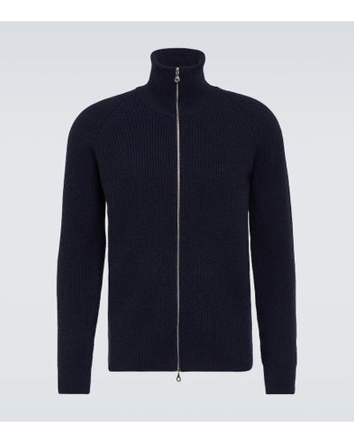 John Smedley Cardigan Thatch in cashmere e lana - Blu