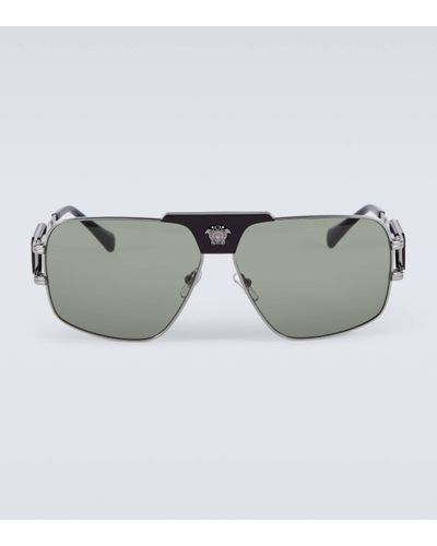 Versace Lunettes de soleil aviateur Medusa - Gris