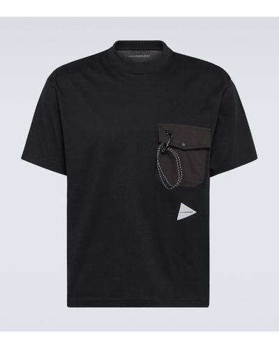 and wander Pocket T Jersey T-shirt - Black