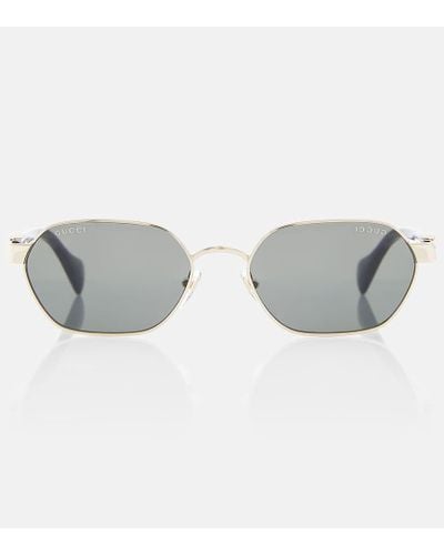 Gucci Runde Sonnenbrille GG - Grau