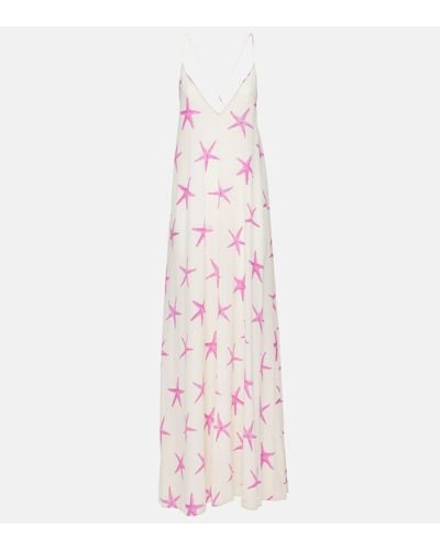 Valentino Printed Silk Gown - Pink