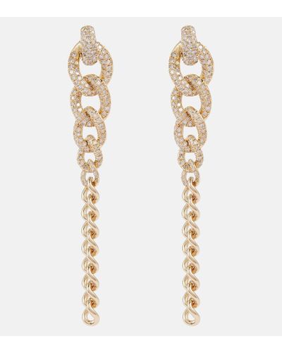 SHAY Gradual Drop Link 18ct Yellow Gold And Diamonds Earrings - Metallic