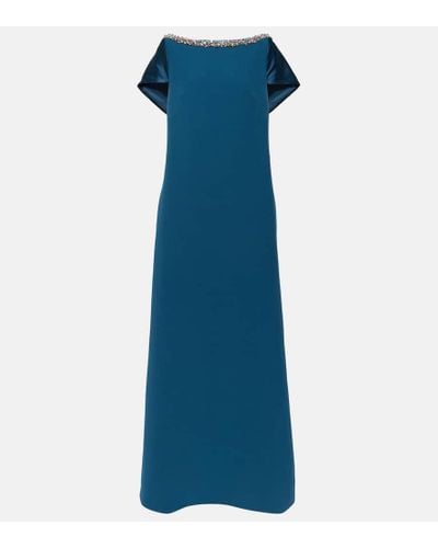 Safiyaa Sallie Embellished Crepe Gown - Blue