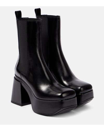Dorothee Schumacher Platform Leather Chelsea Boots - Black
