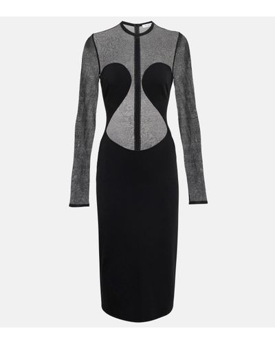 Alaïa Alaia Semi-sheer Panelled Minidress - Black