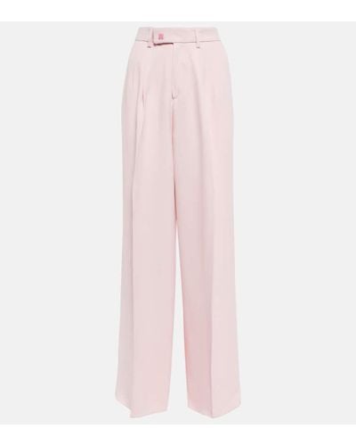 Amiri Pleated High-rise Wide-leg Pants - Pink