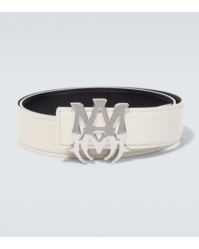 Amiri Logo Leather Belt - White