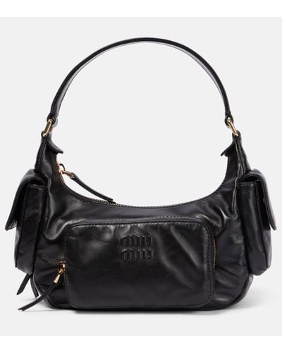 Miu Miu Nappa Leather Shoulder Bag - Black