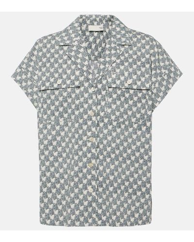 Tory Burch Bedrucktes Hemd aus Popeline - Grau