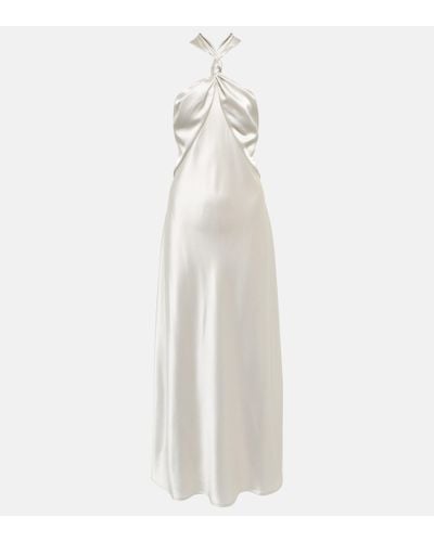 Galvan London Bridal Santorini Satin Gown - White
