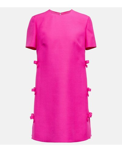 Valentino Wool And Silk Crepe Minidress - Pink