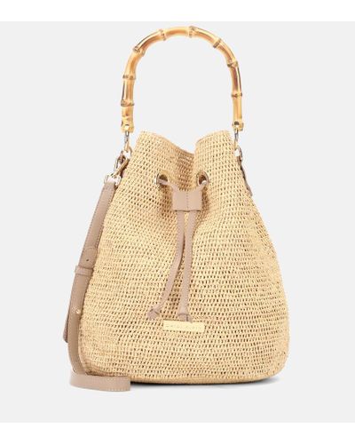 Heidi Klein Bucket-Bag Savannah Bay aus Raffiabast - Natur