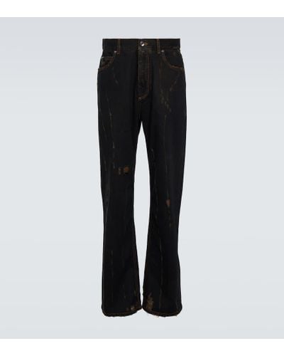 Dolce & Gabbana Jeans rectos de tiro alto - Negro