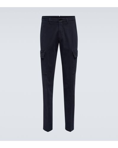 Thom Sweeney Cotton-blend Twill Cargo Trousers - Blue
