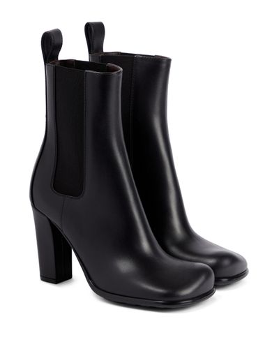 Bottega Veneta Storm Leather Ankle Boots - Black