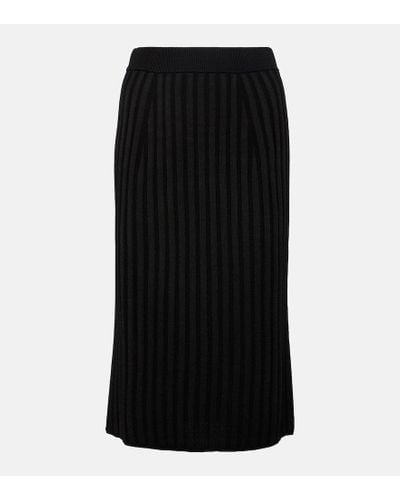 JOSEPH Ribbed-knit Midi Skirt - Black