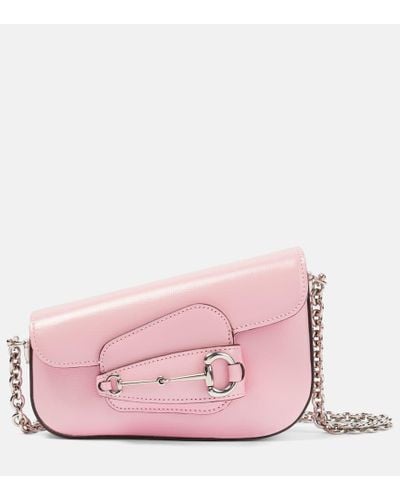 Gucci Schultertasche Horsebit 1955 aus Leder - Pink