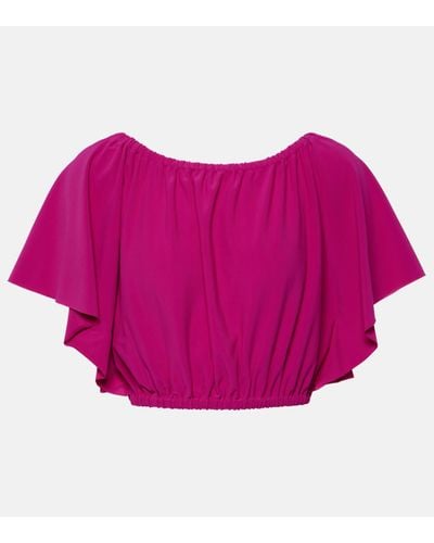 Eres Solal Jersey Crop Top - Pink