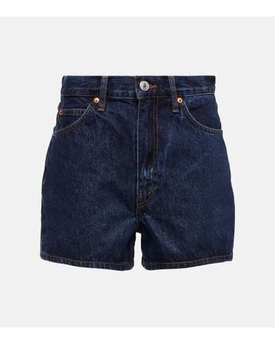 RE/DONE Shorts Midi di jeans a vita alta - Blu