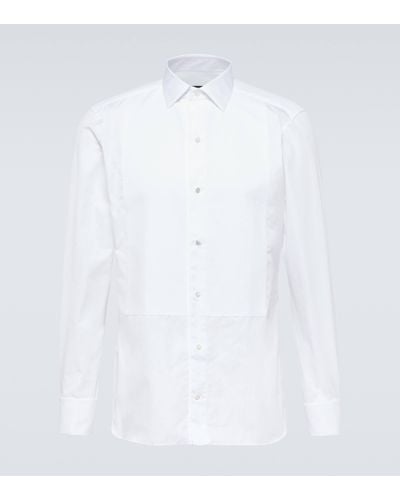 Zegna Cotton Pique Tuxedo Shirt - White