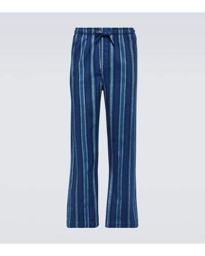 Derek Rose Pantalones de pijama Kelburn de algodon - Azul