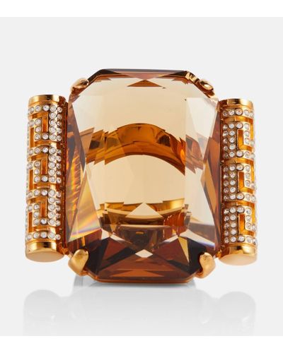 Versace Ring Greca mit Kristallen - Braun