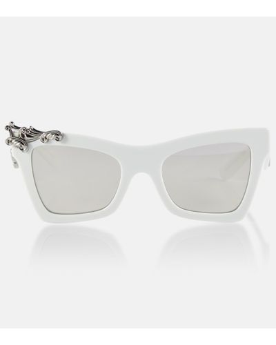 Dolce & Gabbana Embellished Square Sunglasses - White