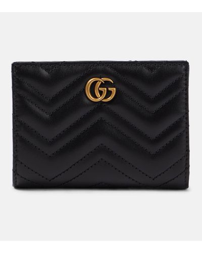Gucci Gg Marmont 2.0 Embellished Matelassé Leather Wallet - Black