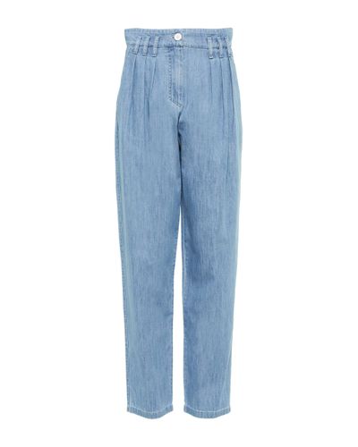 See By Chloé See By Chloe High-rise Pleated Tapered Jeans - Blue