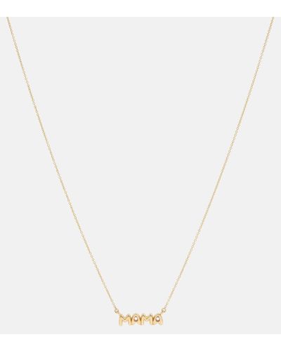 STONE AND STRAND Mama 10kt Gold Necklace - White