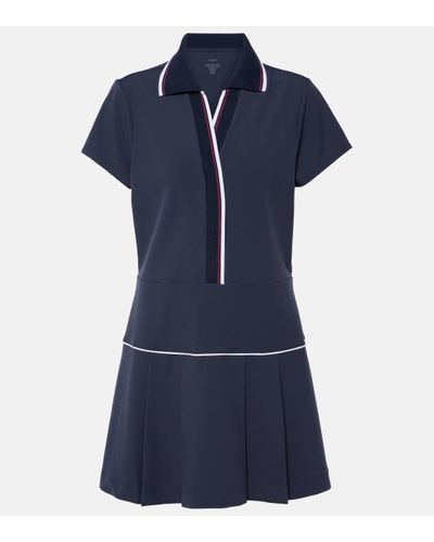 Varley Darien Pleated Polo Dress - Blue