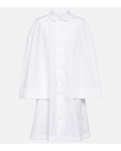Noir Kei Ninomiya Hemdblusenkleid aus Baumwollpopeline - Weiß