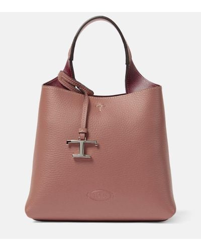 Tod's Apa Mini Leather Tote Bag - Pink