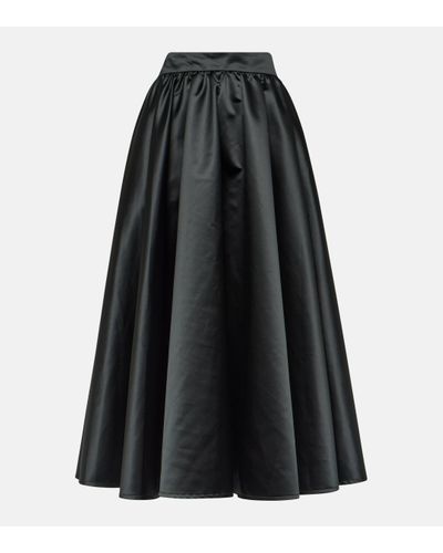 Patou High-rise Duchesse Satin Maxi Skirt - Black