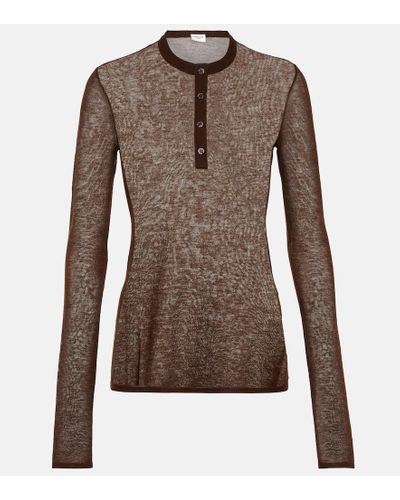 Saint Laurent Henley Shirt - Brown