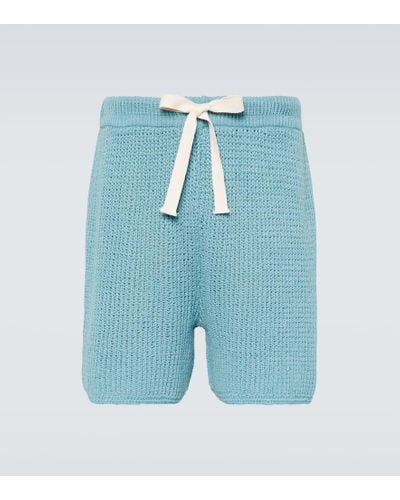 Commas Shorts in cotone traforato - Blu