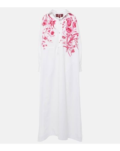 Gucci Floral Cotton Poplin Maxi Dress - White