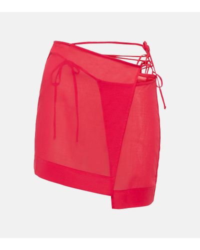 Nensi Dojaka Asymmetric Wrap Miniskirt - Red