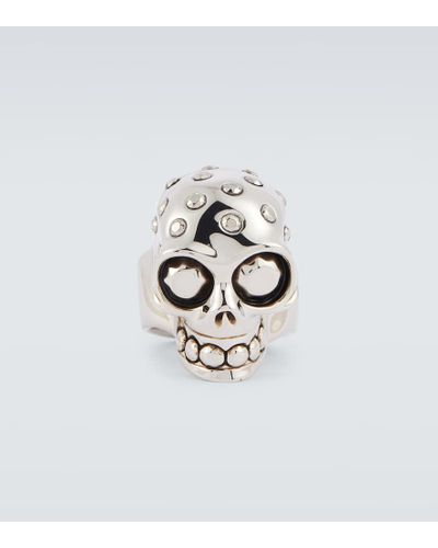 Alexander McQueen Ring Skull - Weiß